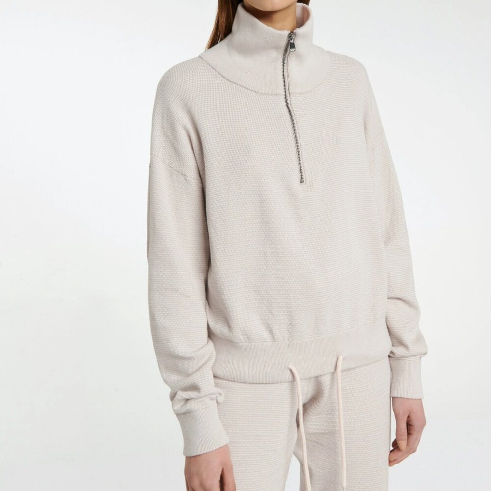 Varley Buckingham Half-Zip Sweatshirt Light Gray Size Medium